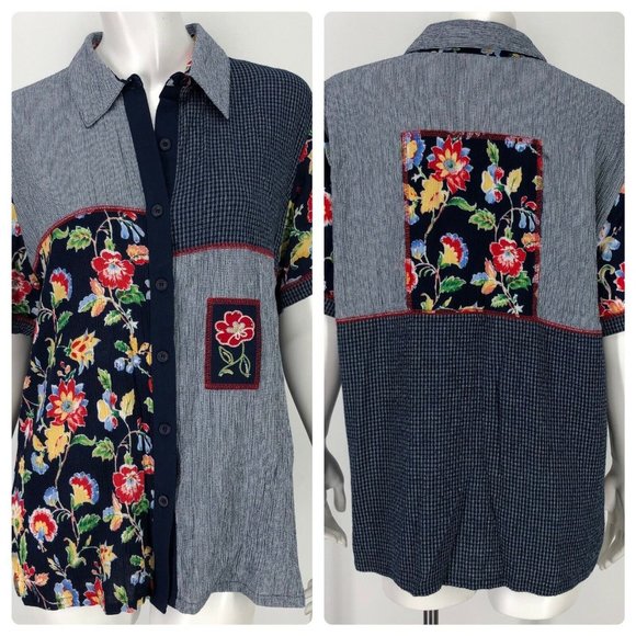 Napa Valley Tops - Vintage 90's Floral Shirt Medium Cottagecore Boho